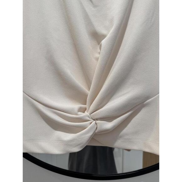 Tanya Taylor Rosalie Scuba Crepe Twist Top Cream White Size Medium - Picture 3 of 4